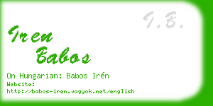 iren babos business card